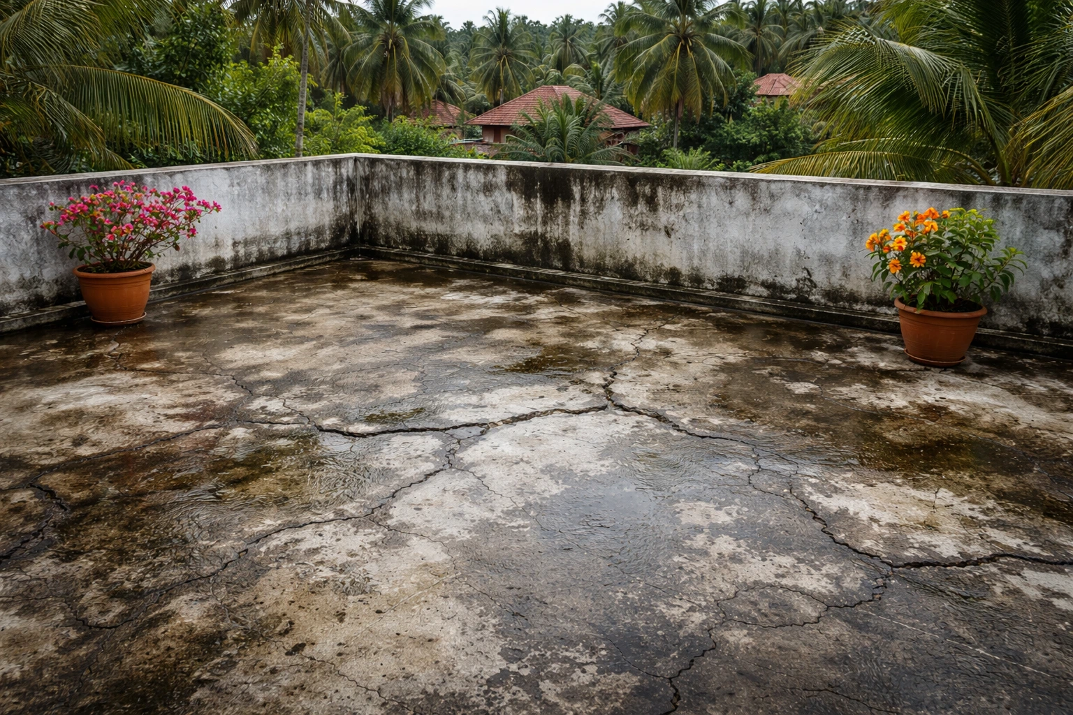 Before Terrace Waterproofing